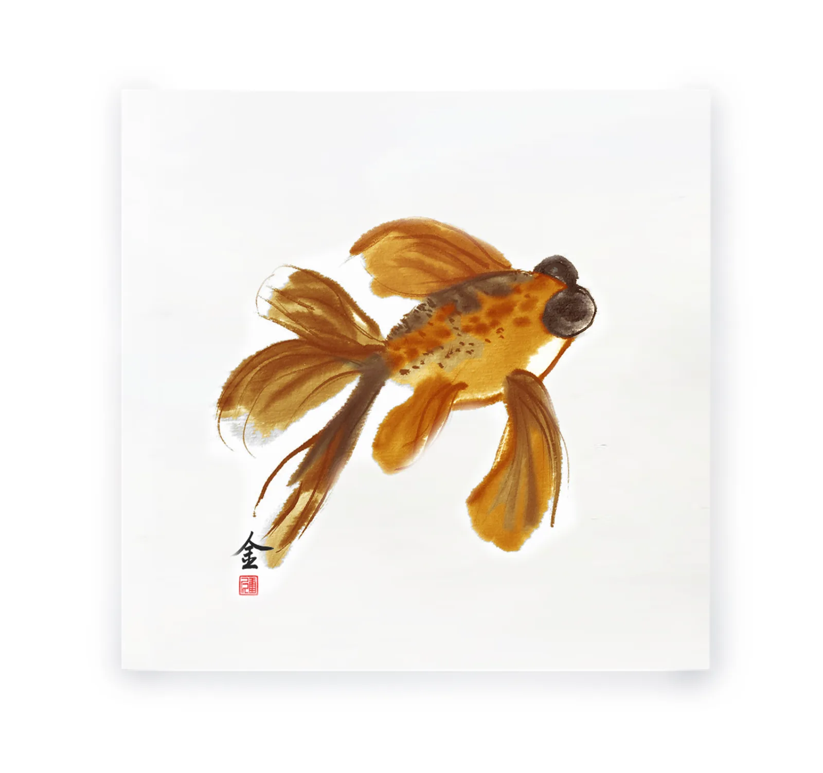 goldfish Encaustic by Connie Luebbert