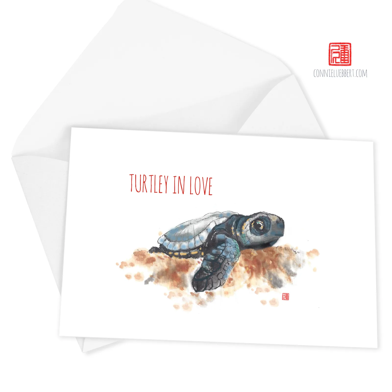 TurtleyInLoveCARD by Connie Luebbert
