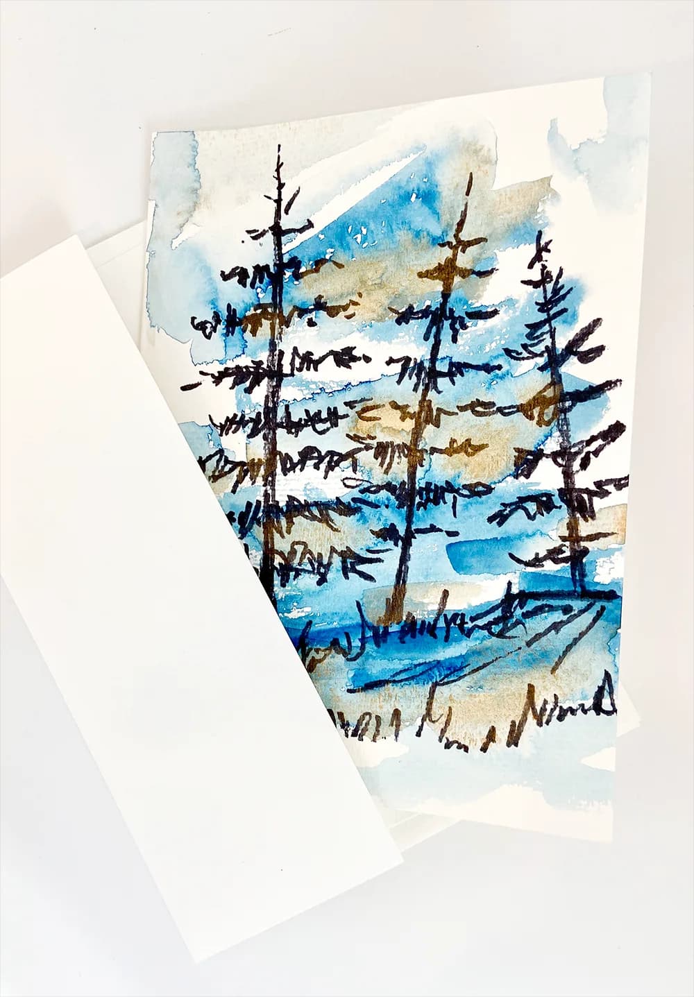 Colorado Conifers, hand painted Greeting Card by Constanze Arenz-Kulkarni