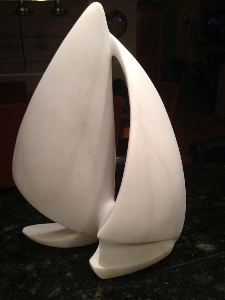 Sail Boat Sculpture - Front View by Dawn Record