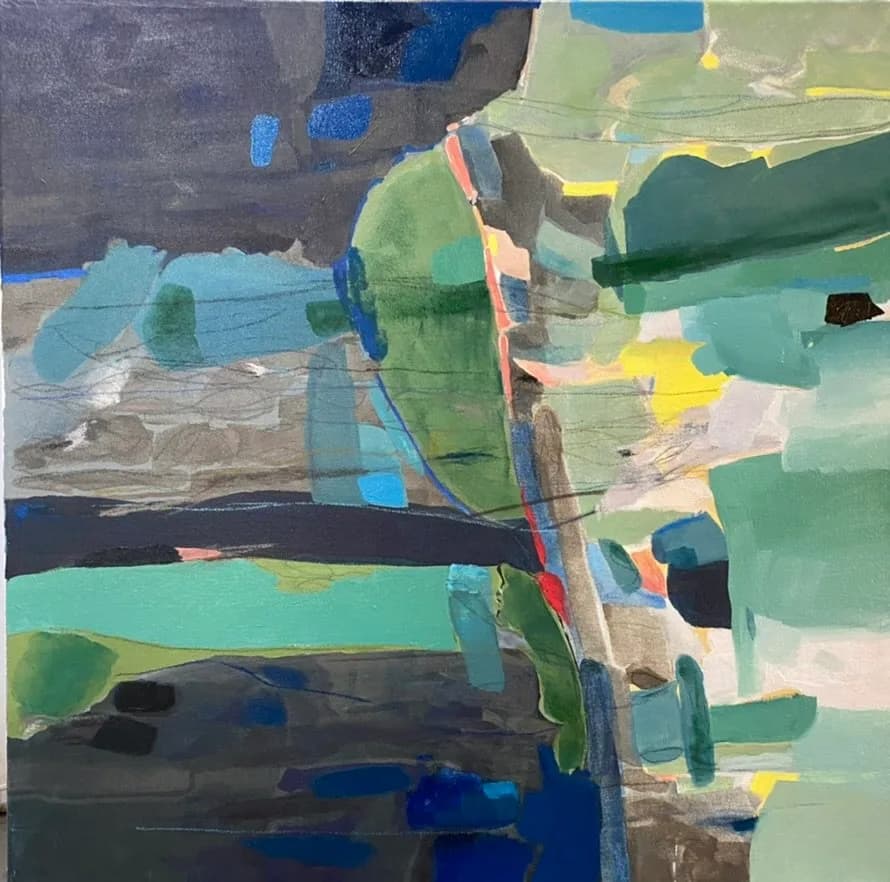 Opening The Window, mixed media on canvas by Ginger Knowlton