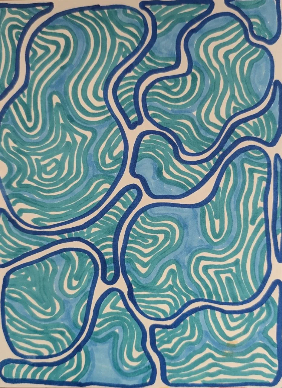 ZenTangle Pools | " Marker Drawing Original | Jake Snow Art by Jake Snow