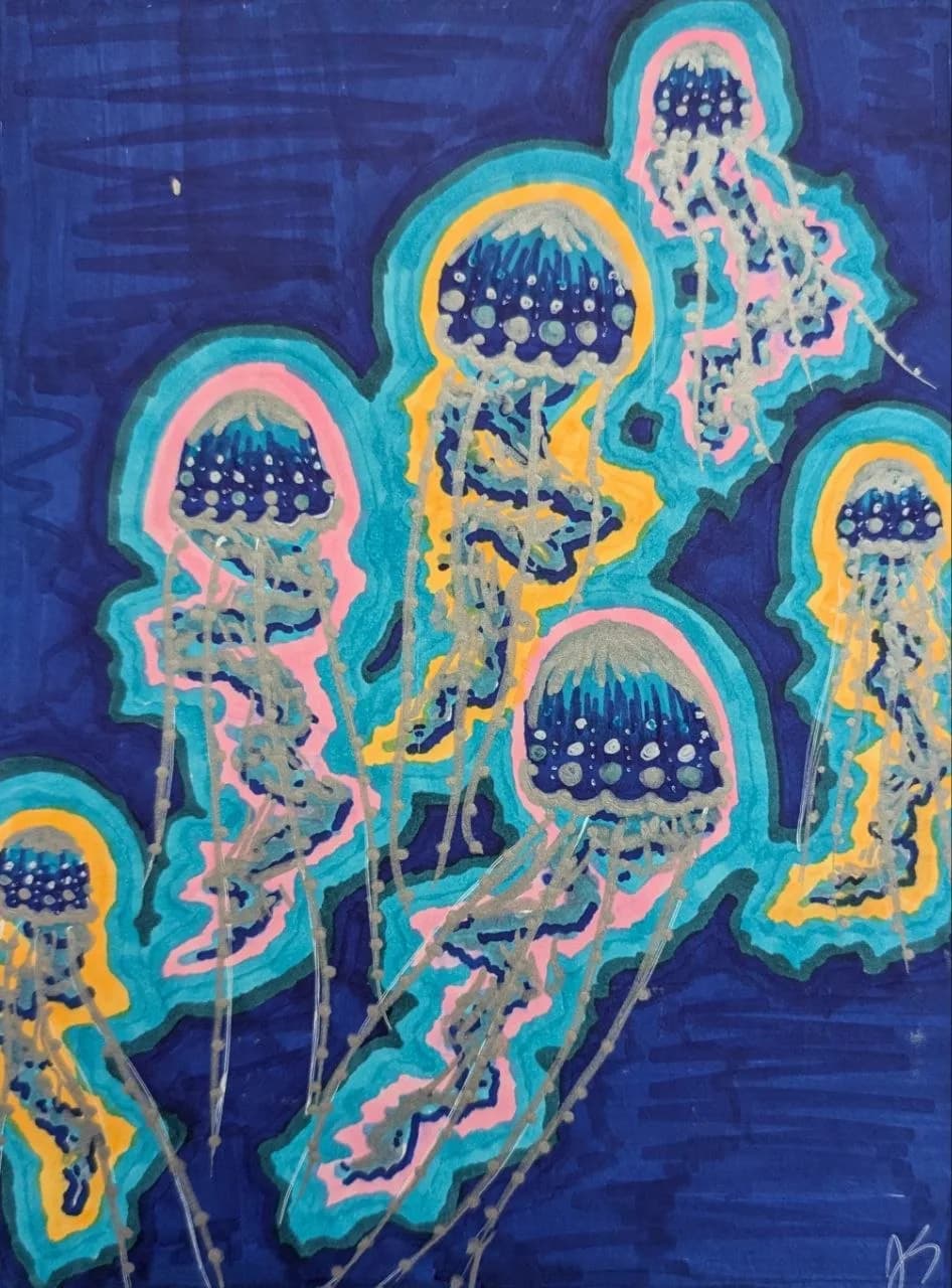 Jellyfish | " Marker Drawing Original | Jake Snow Art by Jake Snow