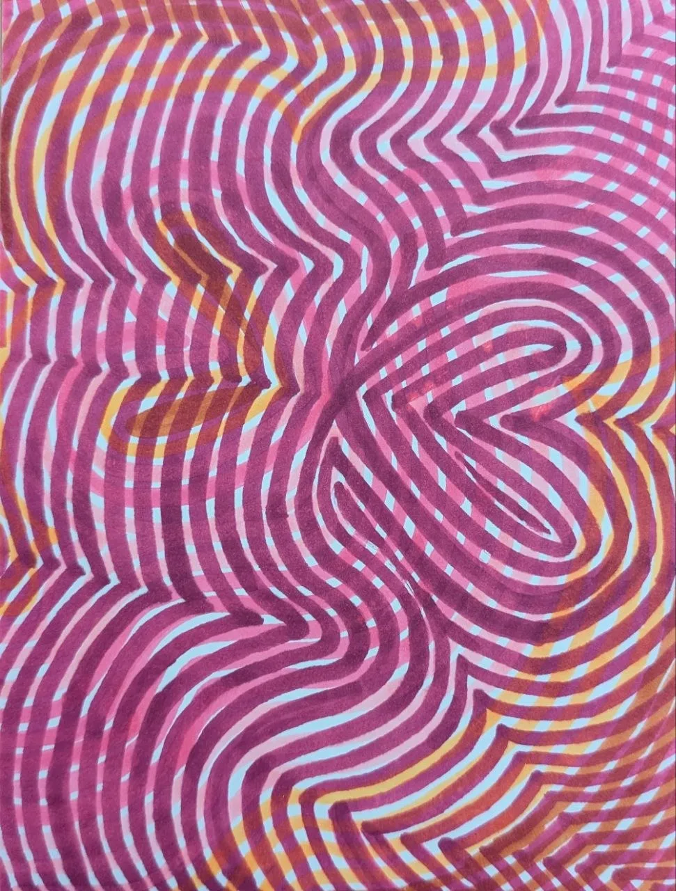 ZenTangle Hearts | " Marker Drawing Original | Jake Snow Art by Jake Snow