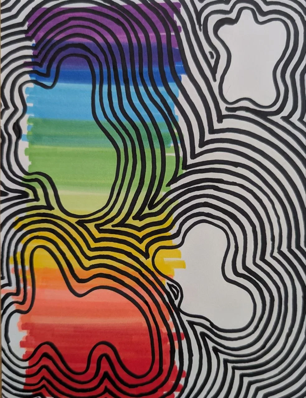 ZenTangle Clouds | " Marker Drawing Original | Jake Snow Art by Jake Snow