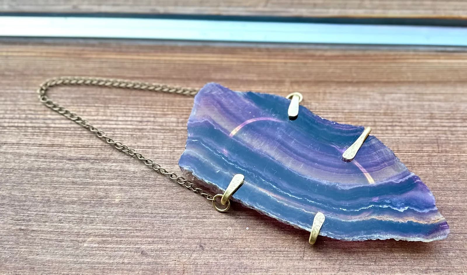 Long Fluorite Suncatcher by Jessica Kane