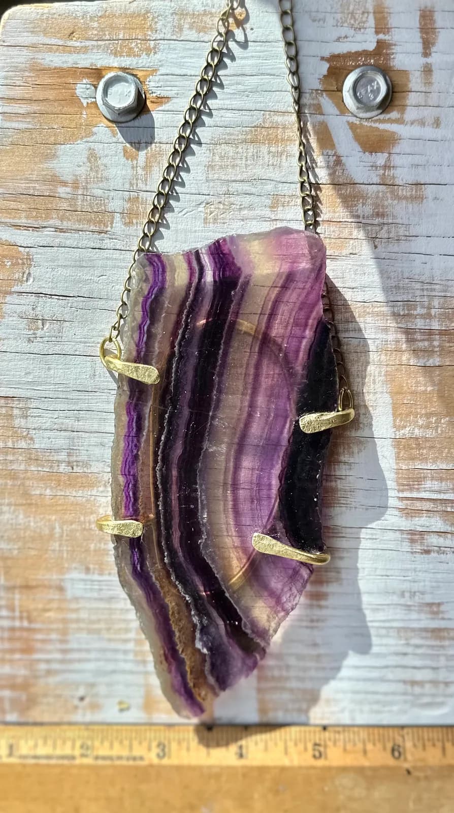 Long Fluorite Suncatcher by Jessica Kane