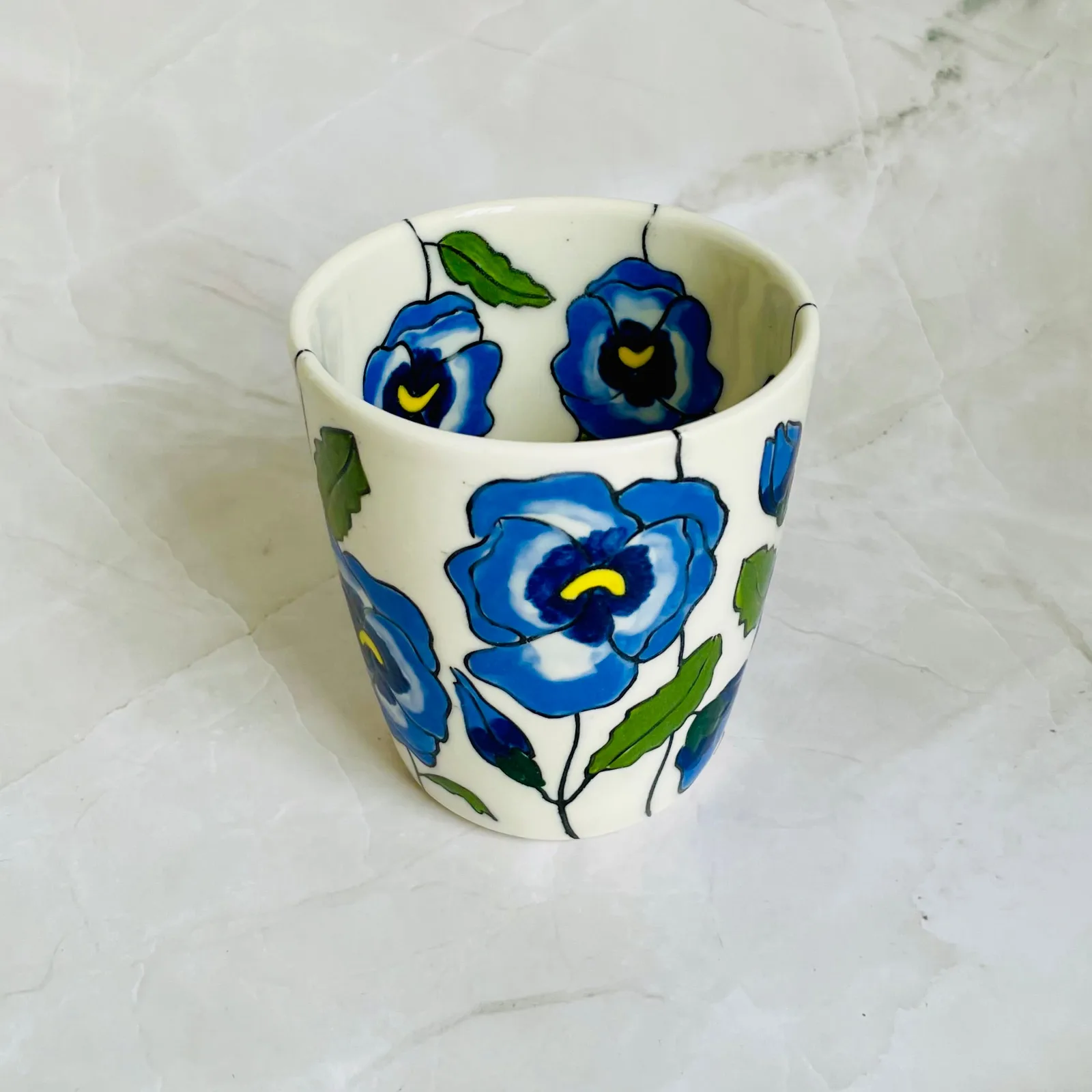 #19: Tumbler - Pansy design by Juni Margrie