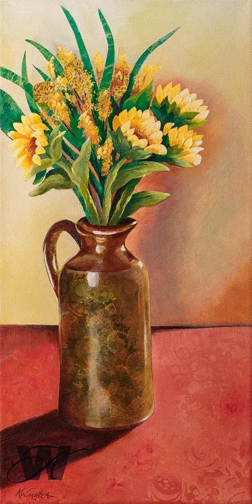 The Warmth of Sunflowers, " Acrylic with Mixed Media on Gallery Wrap canvas... $300 by Kim Wright