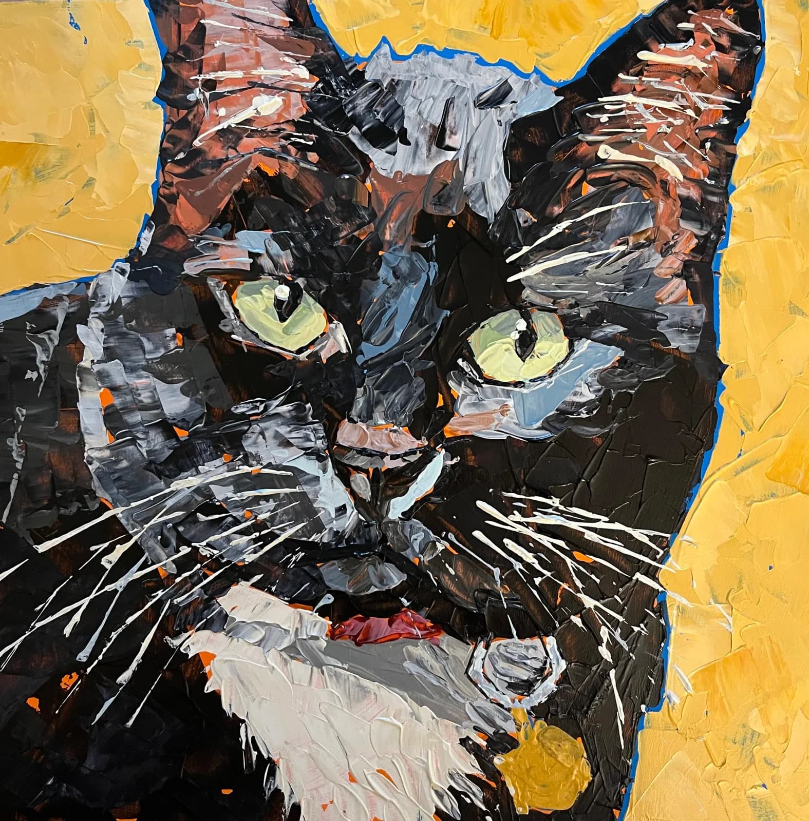 Flora Sassafras - cat painting by Lisa Seaman