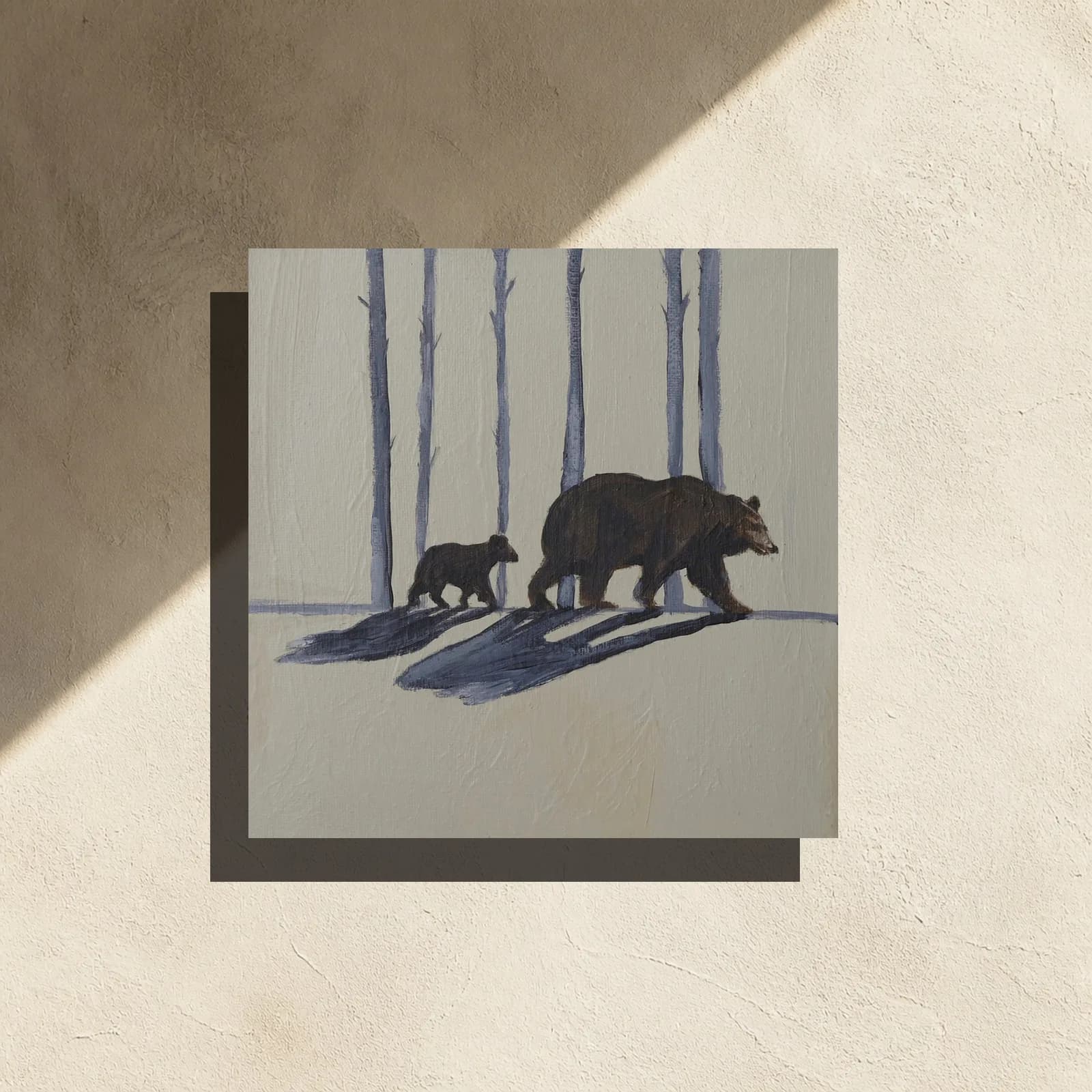 Stay Close — Original Bear & Cub Painting by Lucinda Dilworth