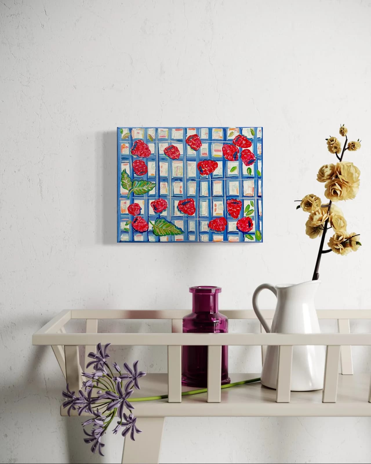 Raspberries Mini Original by Mariah Stotsky/ Mariah Sky Art