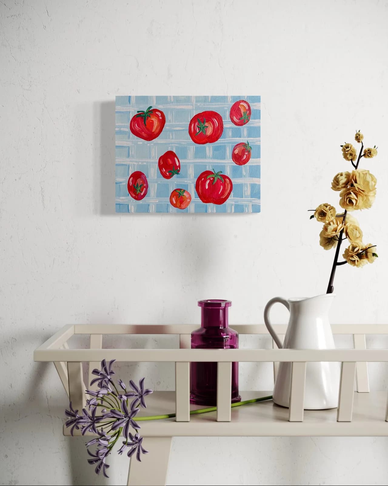 Red Tomatoes Mini Original by Mariah Stotsky/ Mariah Sky Art