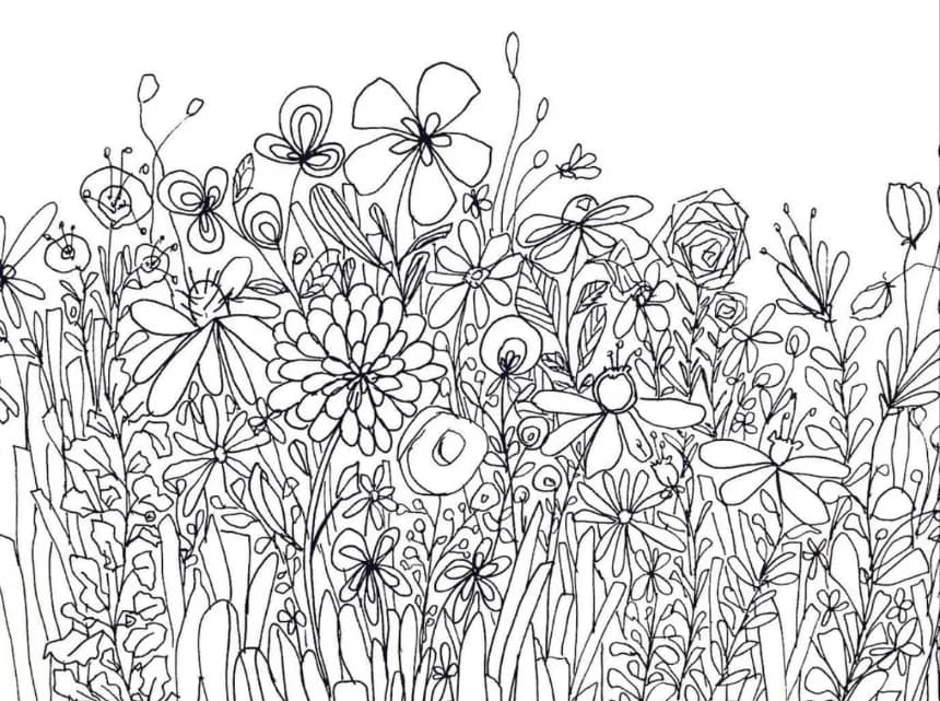 Line Art Flower Drawing Print available at Printshop by Patricia Awapara