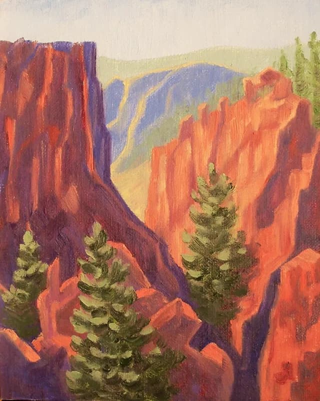 Black Canyon Study Oil on Canvas $350.00 USD Available by Ruth Soller