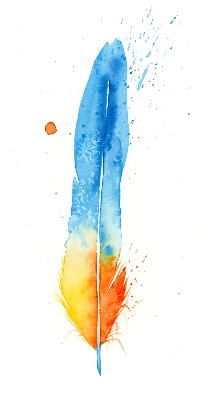 Macaw – watercolor feather painting by Shayna Larsen. by Shayna Larsen