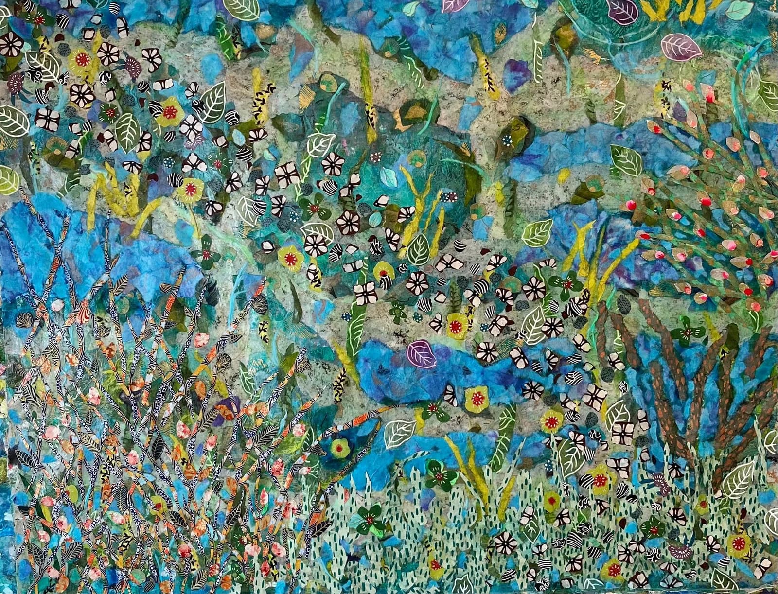 Waterways 1 – Decorative Paper – 34% %22 Framed – $2800 by Sky Brooks