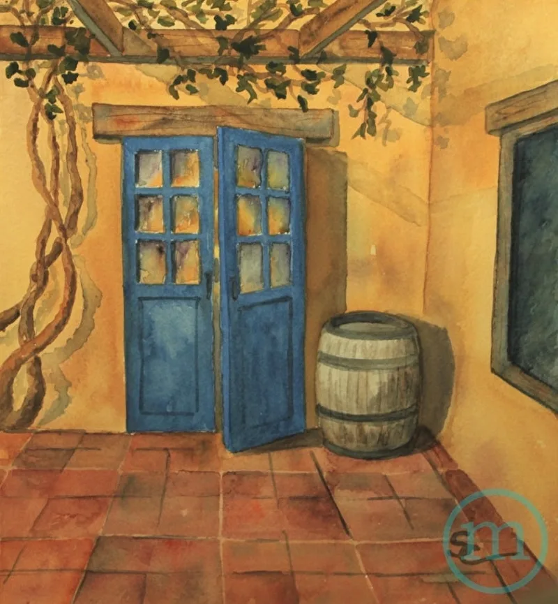 Sutcliffe Vineyards by Sue Cable, Watercolor by Sue Cable