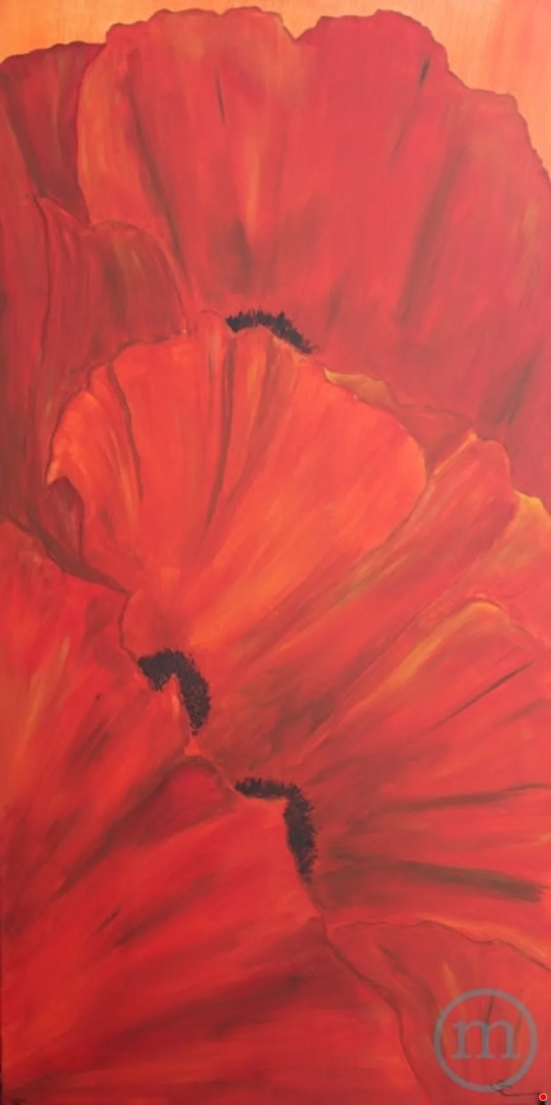 Giant Poppies by Sue Cable, Acrylic by Sue Cable