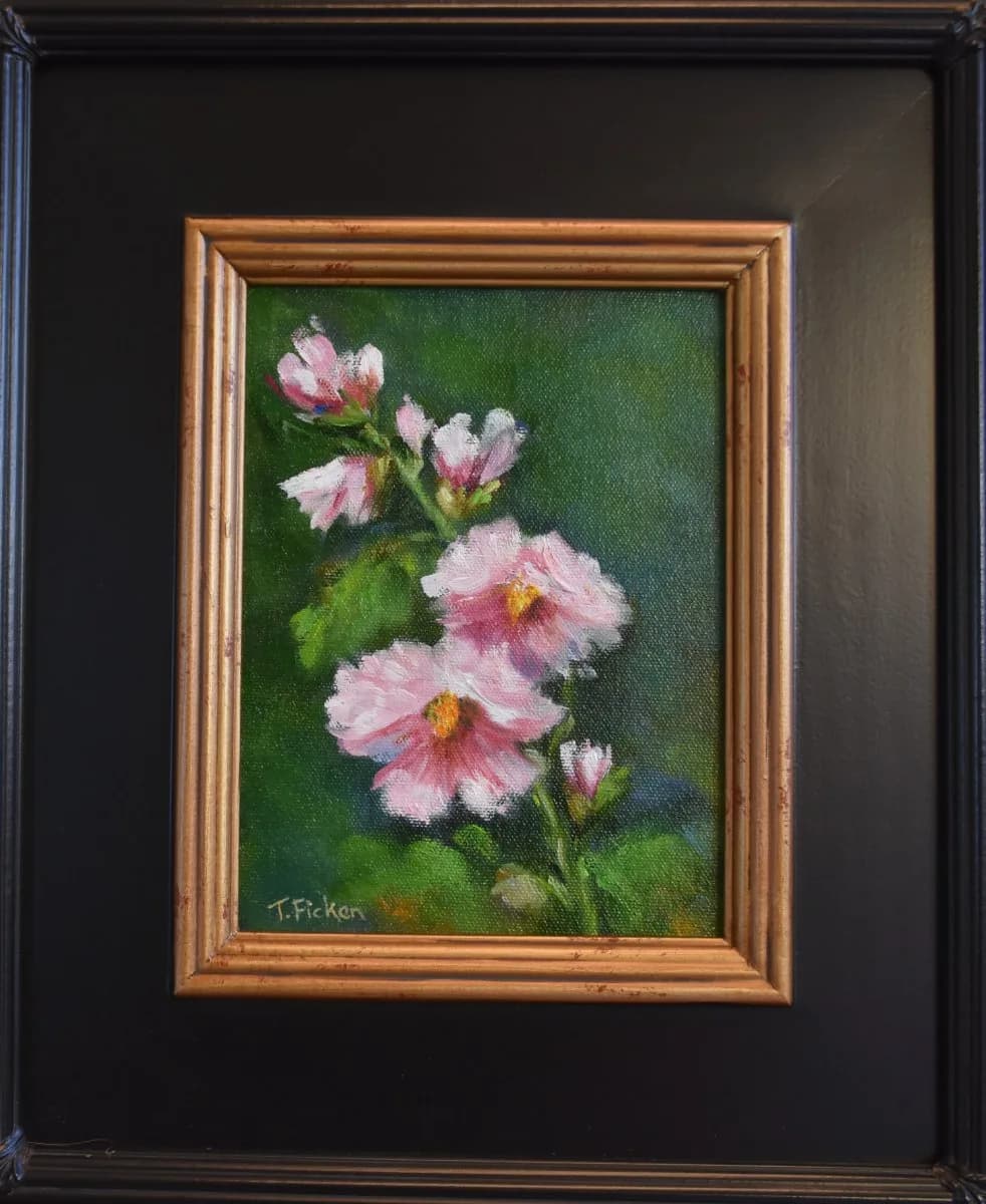 Photo of Pink Hollyhocks by Teri Ficken